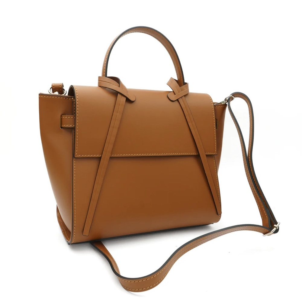 English Tan 💯Italian Leather Smooth, Semi-structured